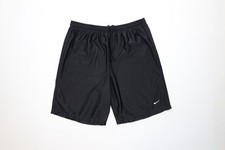 Vintage 90s Y2K Nike Mens Medium Travis Scott Mini Swoosh Silky Shorts Black USA