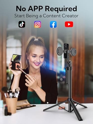 Auto Face Tracking Tripod 360 Rotation,Phone Tripod UTK-02(with light) Black - Photo 3 sur 7
