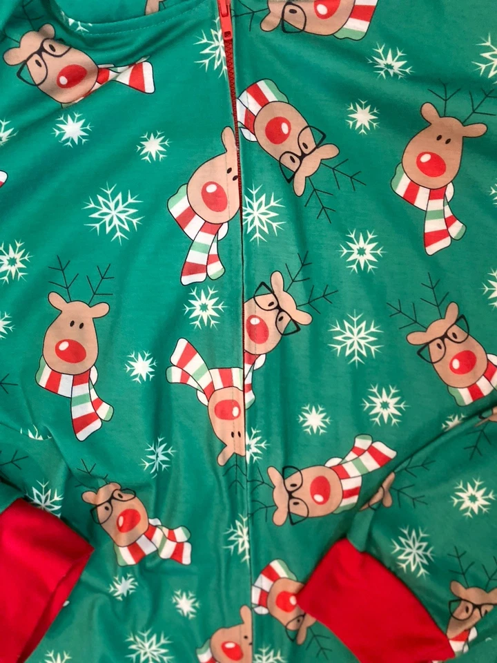 Pijama Rudolph Hombre Adulto Una Pieza Talla S Verde Navidad Foto 4 de 4