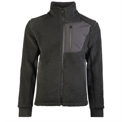 Mil-Tec Bearforce Sherpa Fleece Jacke Mit Warmem Fleece Futter Schwarz