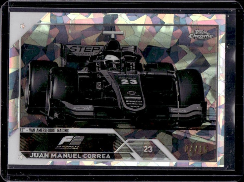 2023 Topps Chrome Sapphire F1 Juan Manuel Correa Black and White Image #/15