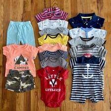 16 Piece Lot Baby Boys Clothing Lot Size 3 Months Outfit Bodysuits Rompers