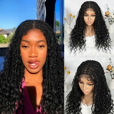 18inchSynthetic Full Lace Bohemian Braid Wig Boho Box Braids Goddess Wig Cornr