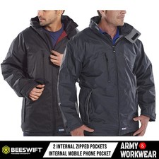 Veste Parka Hommes Polaire Doublé Imperméable Étanchées Coutures Travail Unie