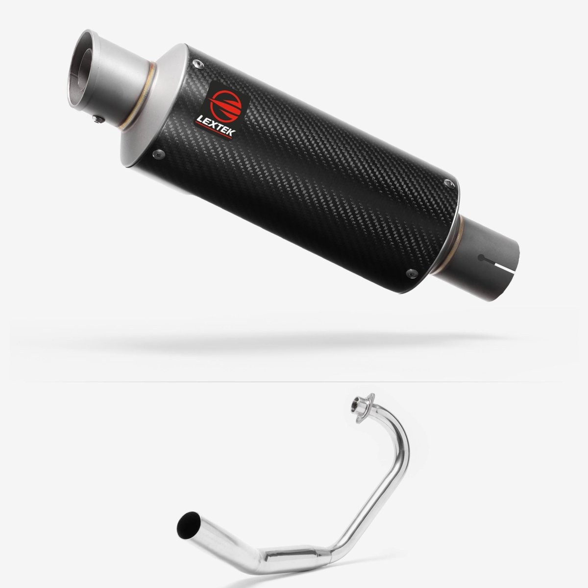 Lextek Carbon Fibre GP8C 240mm Exhaust System for Honda CBF 125 (08-16) Silencer