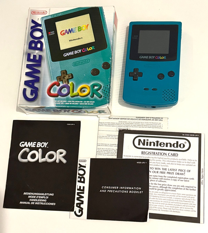 Nintendo Game Boy Colour Turquoise Green Boxed EUR UKV Gameboy console color