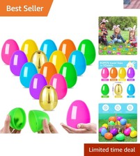 50 Pcs Large 4" Fillable Easter Eggs Plastic Empty Easter Eggs Bulk with 2 Go...