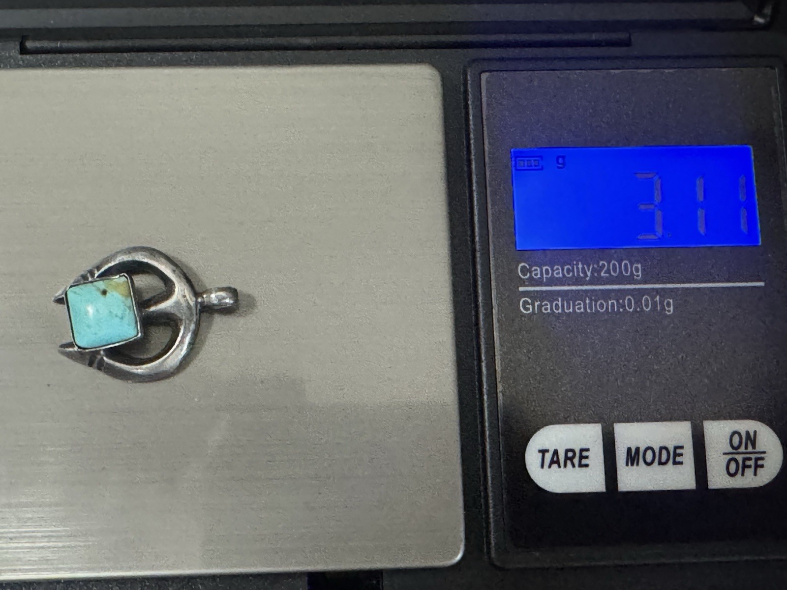 925 Sterling Silver Small Native Signed Turquoise… - image 10