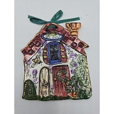 Blue Sky Best Friends Ceramic House Wall Plaque by Heather Goldminc 6''