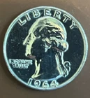 1964 D WASHINGTON QUARTER  UNCIRCULATED UNGRADED 90% SILVER