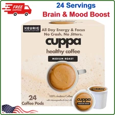 Cuppa Healthy Mushroom Coffee Single Serve Pods (K-Cups) w Lion's Mane & Ashwaga