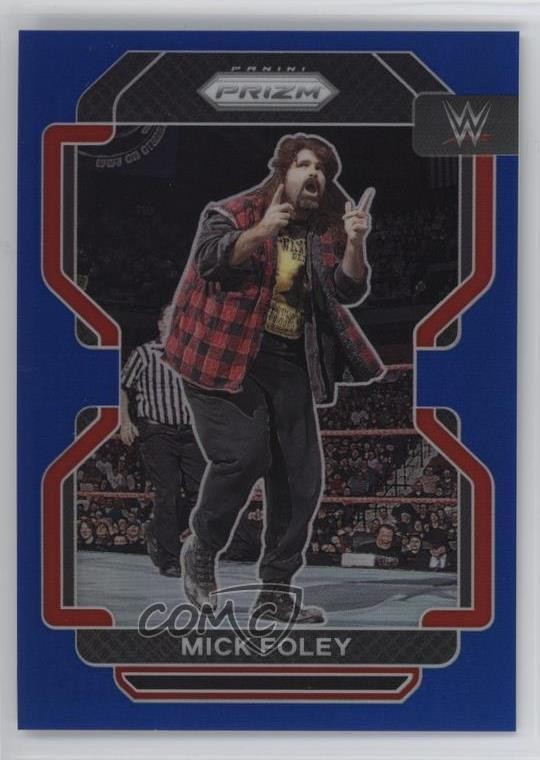 2022 Panini Prizm WWE Blue Prizm 26/199 Mick Foley #190 03xg