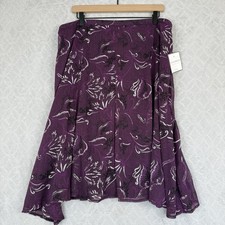 Y2K Chiffon Midi Skirt 24W Purple Floral Paisley Boho Fairy Modest Whimsigoth