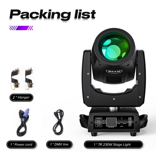 Mini 230W 7R Zoom Sharpy Beam LED Moving Head Light DMX 8+16Prism Stage Lighting - Picture 15 of 15