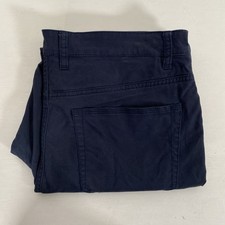 Gazman Mens Navy Chino Modern Straight Cropped Pants Size 34 Good Worn Marks