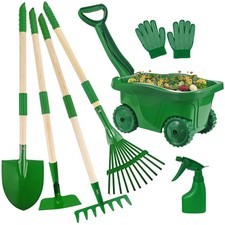 Duckura Kids Gardening Tools Set - 7pcs Wheelbarrow Set for Kids with Shovel,...