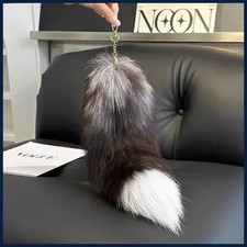 Huge Fluffy Faux Fur Fox Tail Keychain Bags Charm Keys Holder Keyring Bag