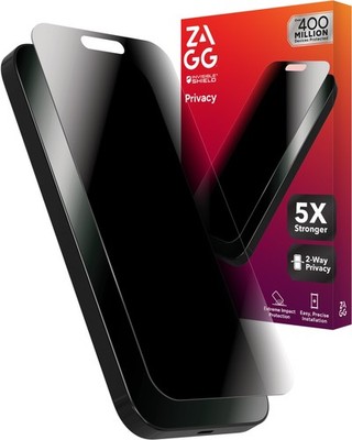 ZAGG Glass Elite Privacy Screen Protector for iPhone 16 Pro Max - 2-Way Priva...