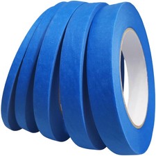 DoAy Multi-Size Blue Painters Tape Pack: 1/4"-3/4" 60 Yd Easy-Tear, No Residue