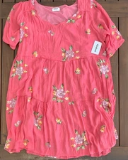NWT New! ANTHROPOLOGIE KINDRED Dress 3X Embroidered Floral Pink Midi Lined