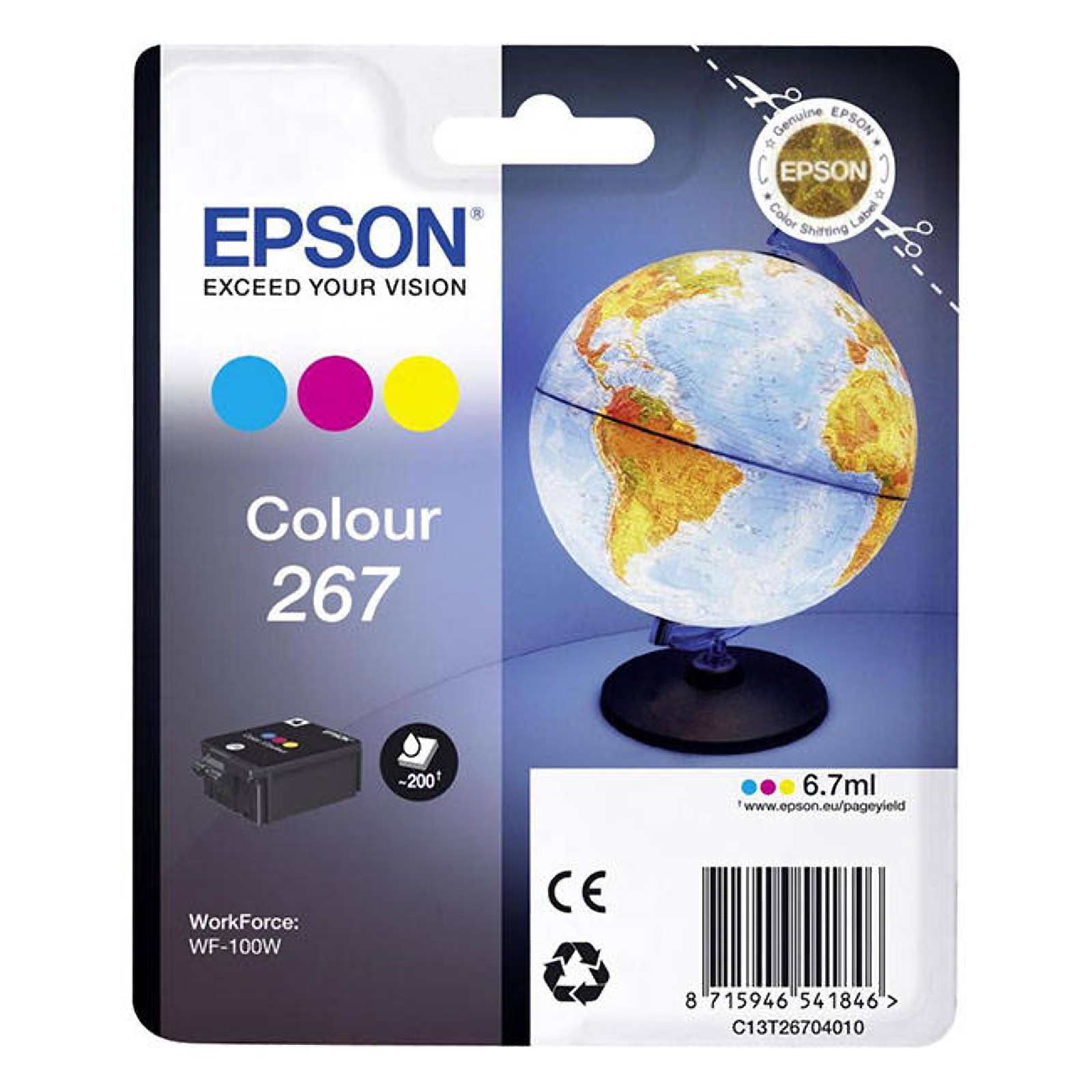 Epson 267 Ink Cartridge Globe Tri-Colour CMY - Image 3