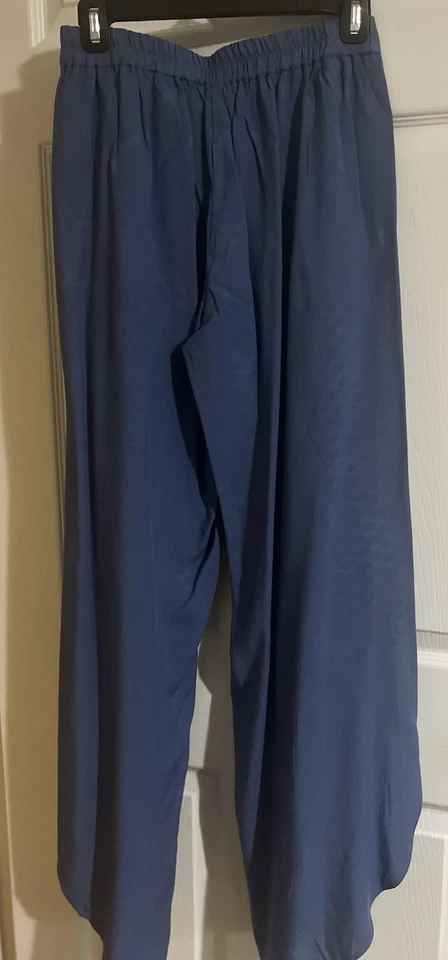 Pantalones Drew Anthropologie XS Azul Tulipán Pierna Dividida Rayón RT$175 NUEVOS CON ETIQUETAS Foto 3 de 4