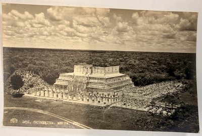 Vintage Chichen Itza Yucatan Mexico Temple Real Photo Postcard RPPC