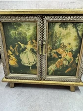 Vintage Royal Sealy Wood Miniature Chest of Drawers Jewelry Music Box