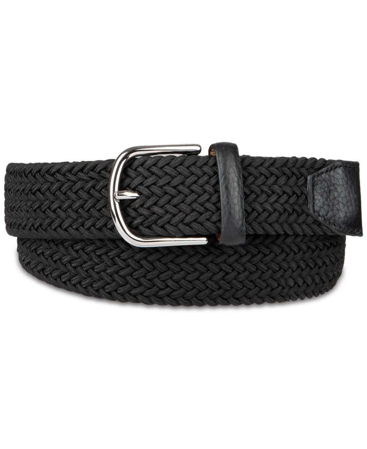 Cole Haan Mens Fully Adjustable Stretch Casual Corded Web Belt - Black S 11290₽