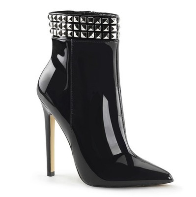 Pleaser Metal Studded Ankle Bootie Stiletto High Heels 1006