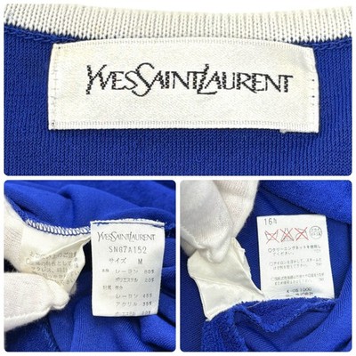 Yves Saint Laurent Vintage YSL Logo Terry Cloth T-shirt Top #M