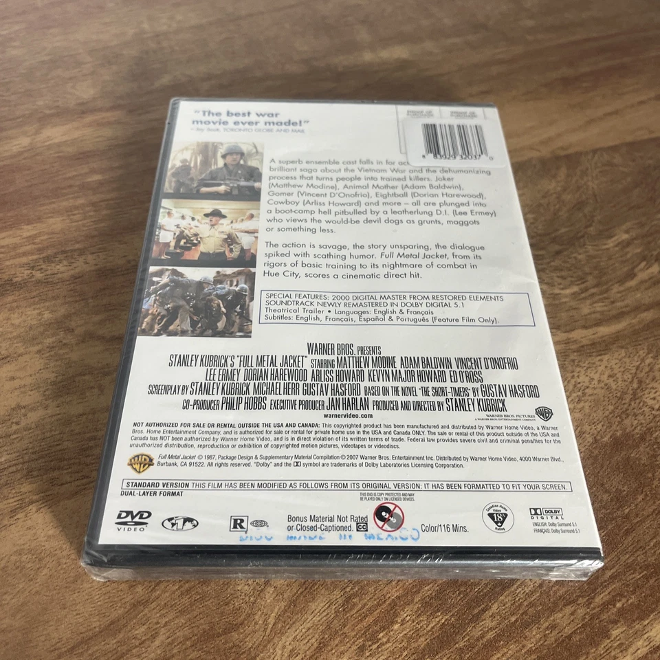 Full Metal Jacket (DVD, 1987, Digitally Restored and Remastered) Brand New Foto 2 de 2