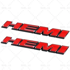 For 2020-2022 R/T Black Red HEMI Fender Side Emblems Badges Nameplate Sticker