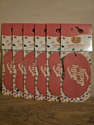 6X JellyBelly Tutti-Fruitti hängender Duft Auto Lufterfrischer 2D Brandneu