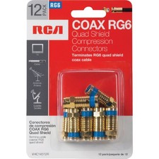 RCA Quad Shield Coax Connector Kit 12-Piece VHC14512R RCA VHC14512R