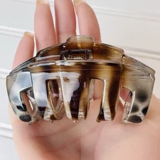 Vtg 1990s FRENCH ATELIER Animal Print Lucite Hair Clip - Large 3.75” - France