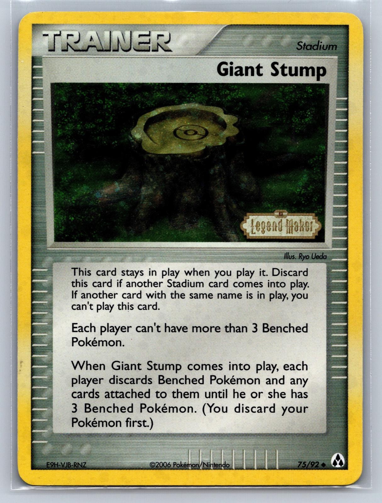 Giant Stump 75/92 Uncommon Legend Maker Pokemon Reverse Holo Stamp LP-