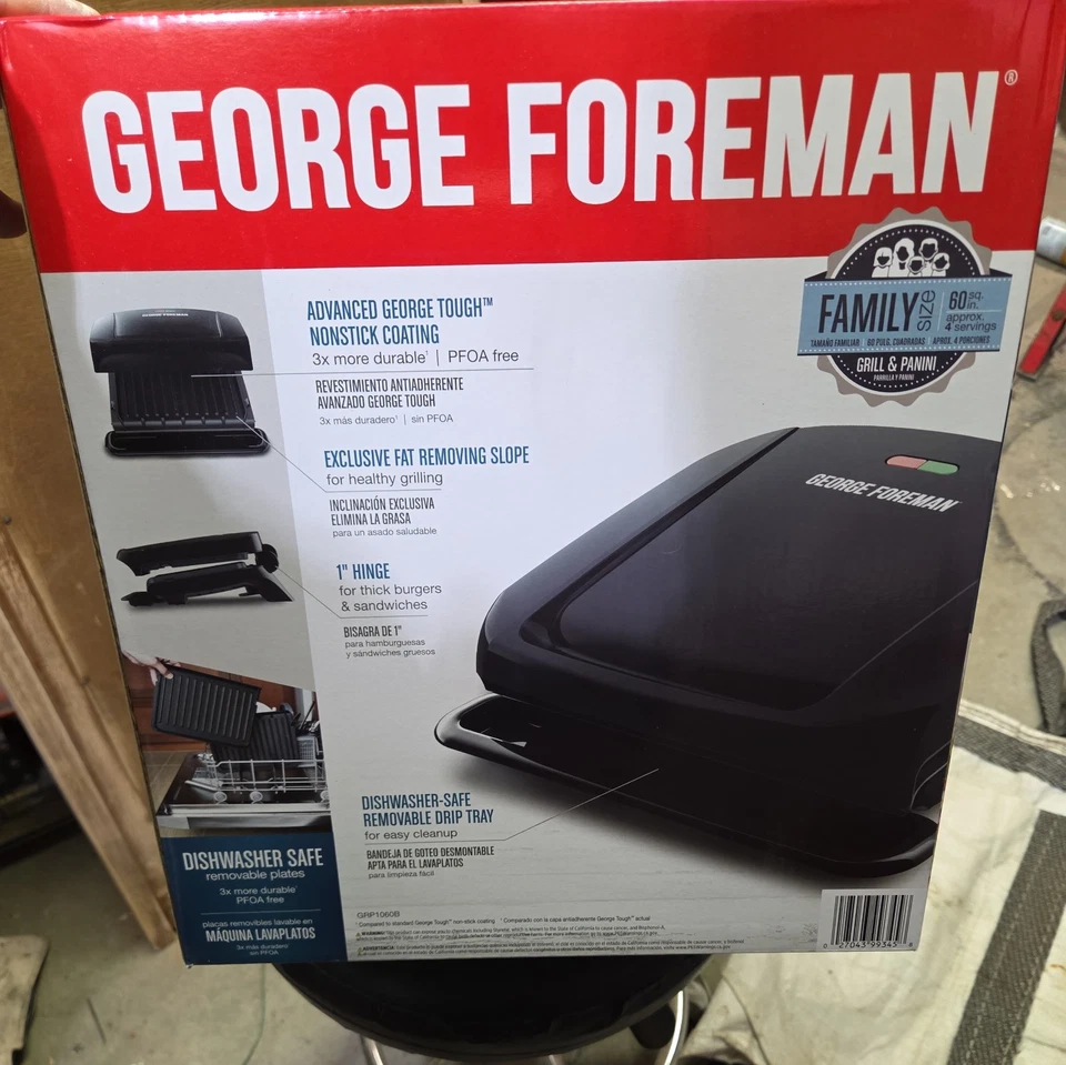 George Foreman Grill & Panini Press: Model GRp1060B, 5 Serving Grill - Black - Image 3 of 4