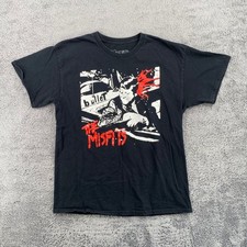 The Misfits Bullet Graphic T-Shirt Large Black Punk Rock Band Tee Cotton Crew