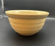 VTG Crock Shop Stoneware Mixing Bowl Impressed Mark Cream Farmhouse Chic 54