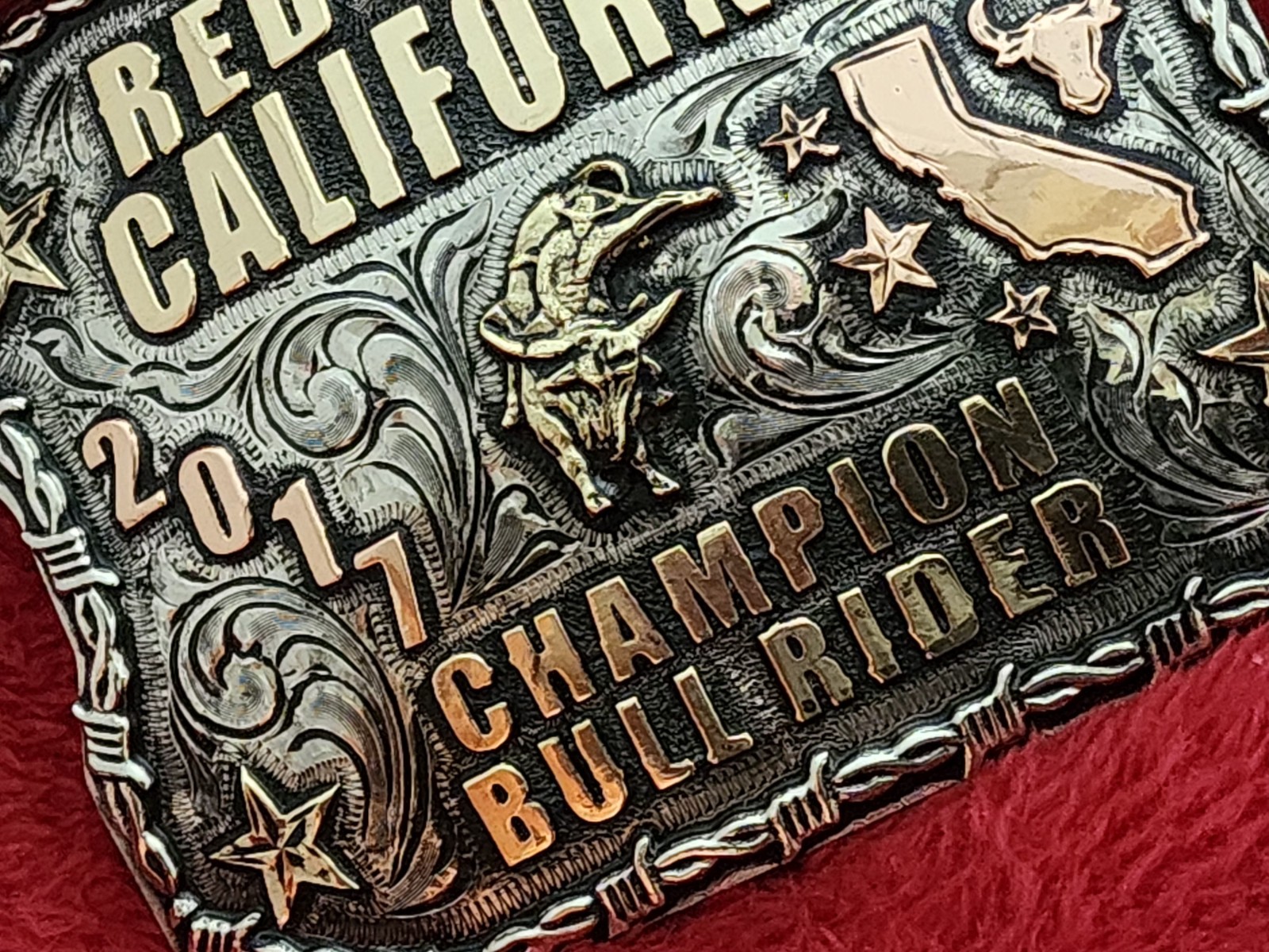 Bull Riding Rodeo Championship Trophy Buckle☆Red Bluff California☆2017☆Rare☆899