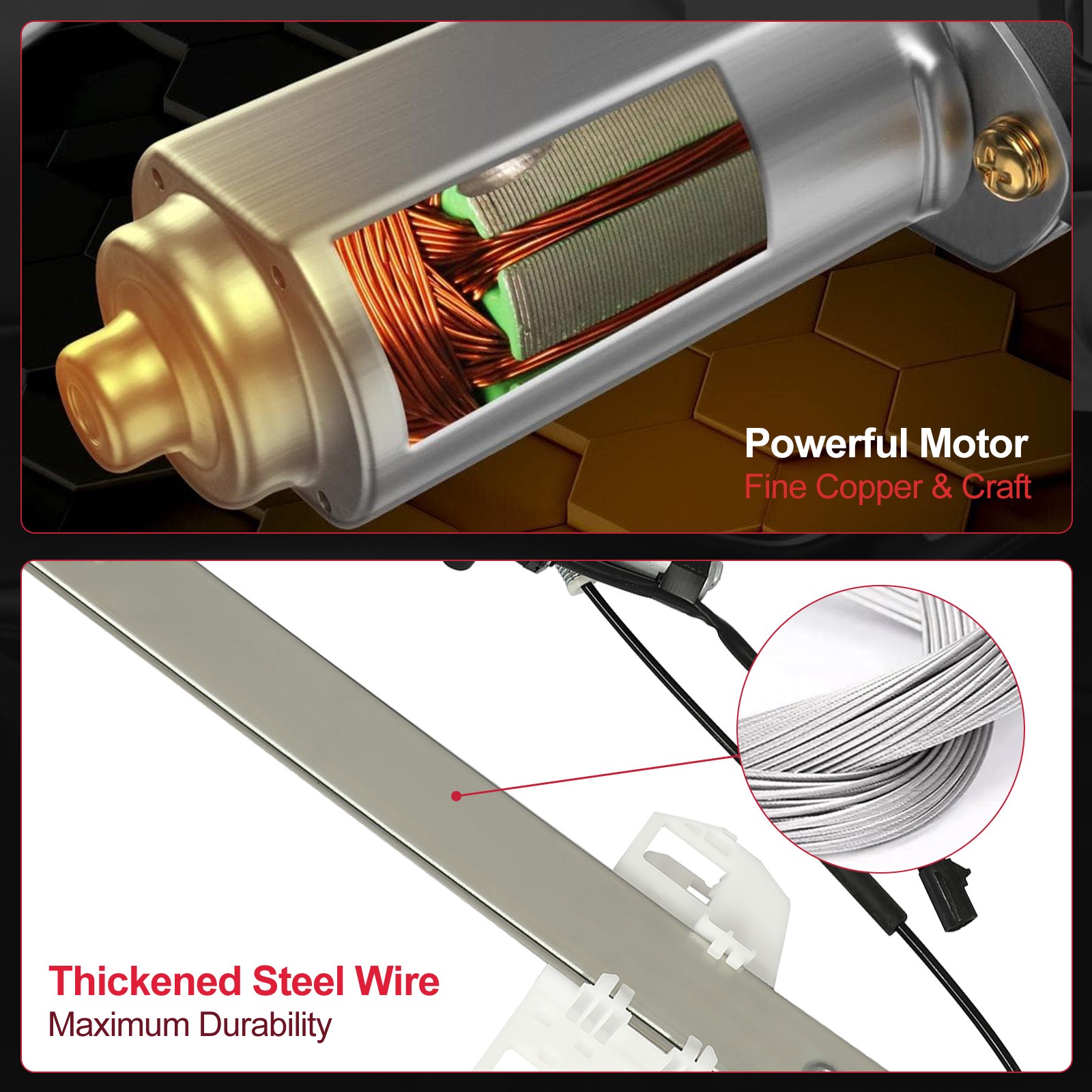 1pc Power Window Regulator w/ motor Rear Left For 07-2017 Jeep Wrangler 748-910 thumbnail 2