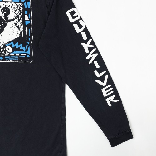 Vintage Quiksilver Surf Long Sleeve T-Shirt Black Surfer Graphic Size L Y2K - Picture 9 of 11