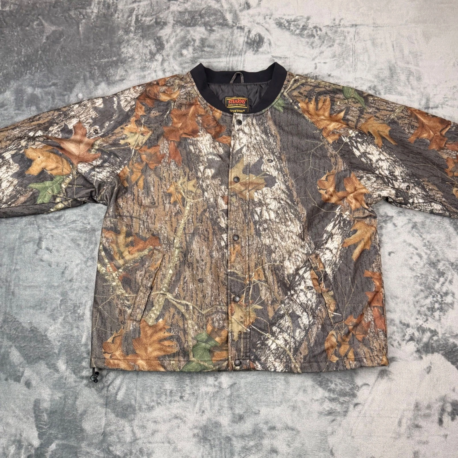 Vintage 90s Stearns Dry Wear Mossy Oak Break Up Camo Bomber Jacket Mens XL - product detail image 2