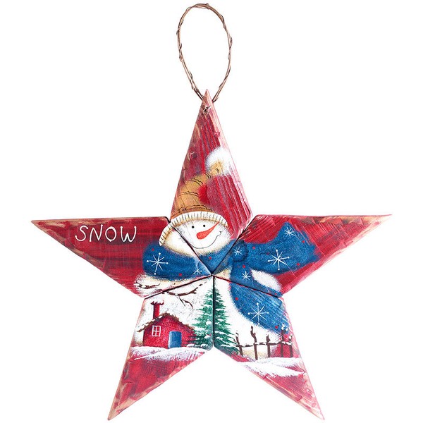Pearl Weihnachtsdeko Holz: Holz-SternhäNger (Weihnachts-Dekoration Holz)-image