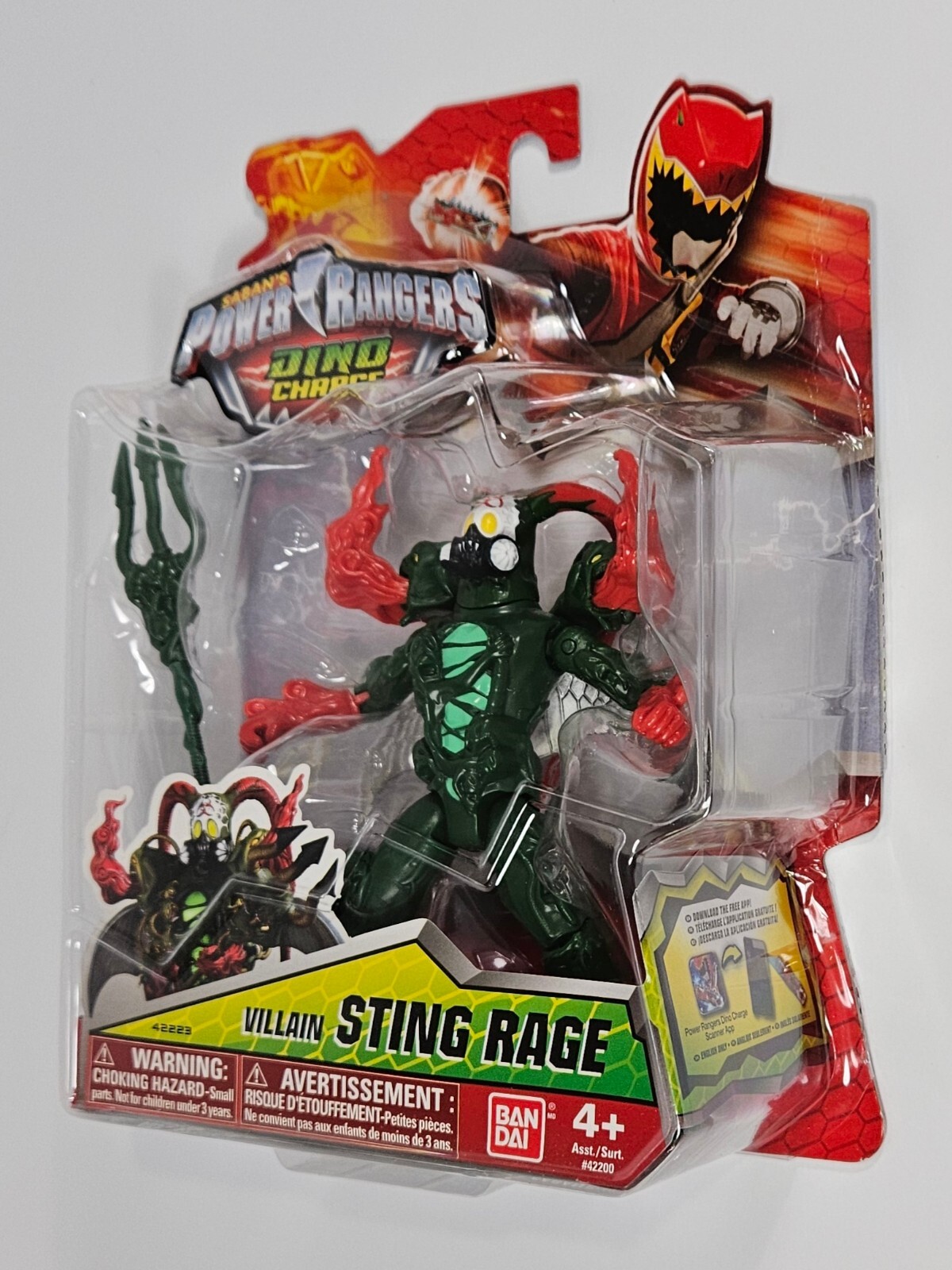 STING RAGE VILLIAN DINO CHARGE MMPR POWER RANGERS FIGURE MOSC BANDAI ...