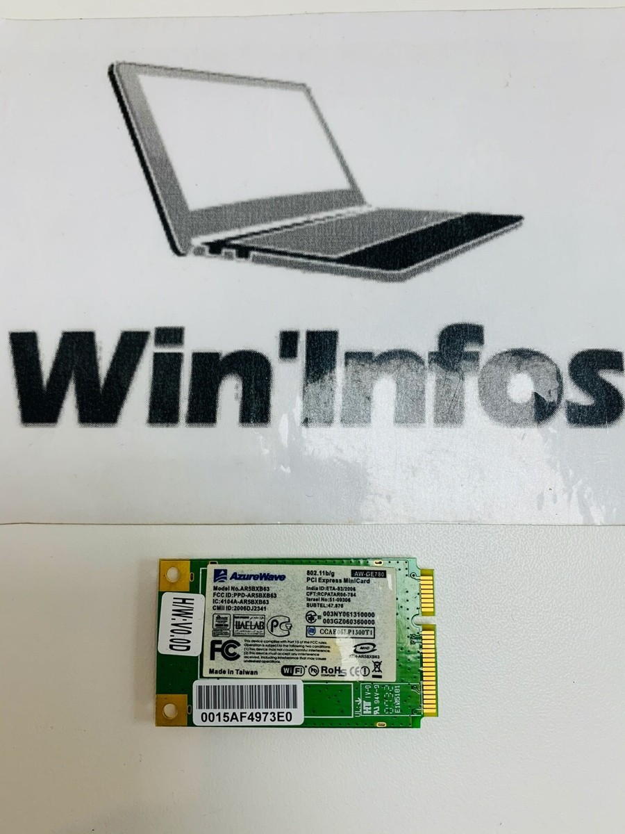 CARTE SANS FIL Mini-Pcie Wifi Aw-Ne785H Atheros Ar5B95 802.11Bgn