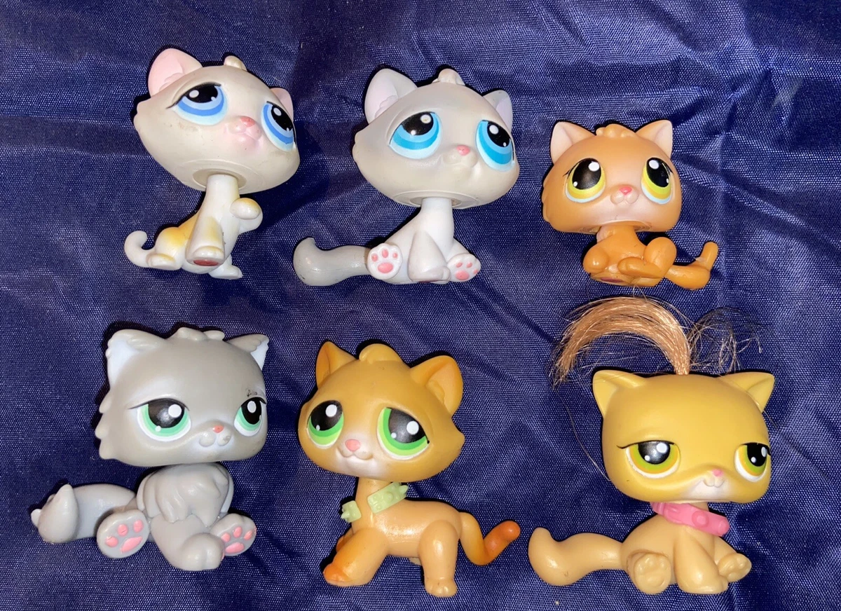 Vintage LPS Littlest Pet Shop Lot Hasbro 6 Cats RARE