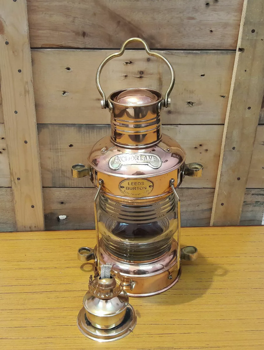 Brass Copper Anchor Oil Lamp Nautical Maritime Ship Lantern Boat