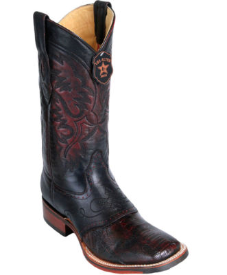 Los Altos CHERRY Ostrich LEG Square Toe TPU Rubber Sole Western Cowboy Boot D